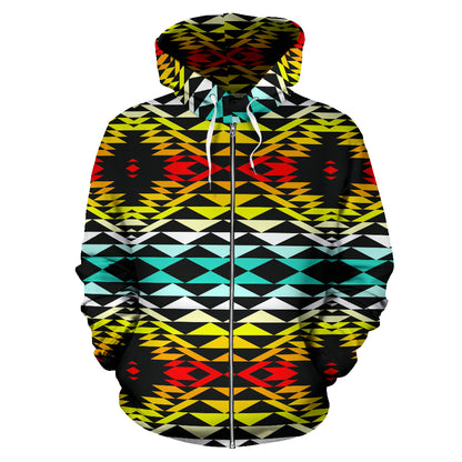 Indiano Nero - Felpa  Unisex con Cappuccio e Zip -