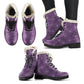 Spider Web Faux Fur Lined Purple Boots