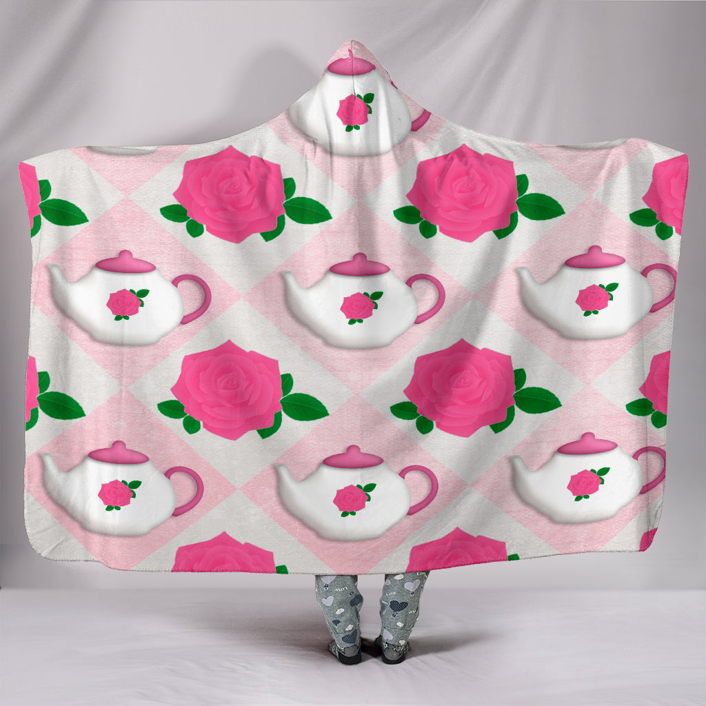 Pretty In Pink Teatime Hooded Blanket