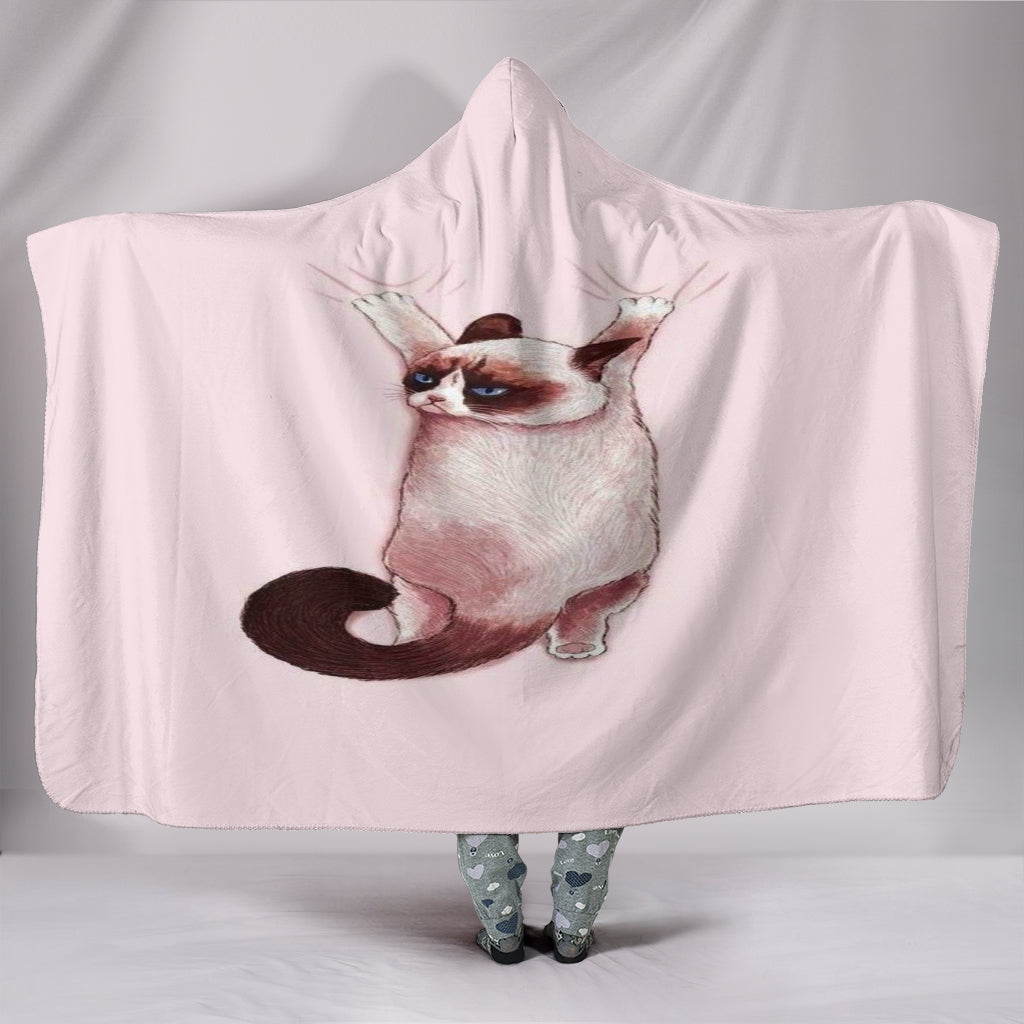 Grumpy Cat Hooded Blanket
