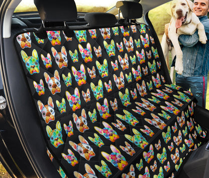 Bulldog e Colori /Nero - Coprisedile Auto per Amici a 4 Zampe -