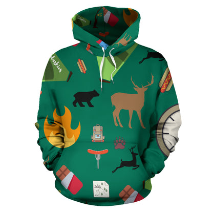 Campeggio - Felpa  Unisex con Cappuccio -