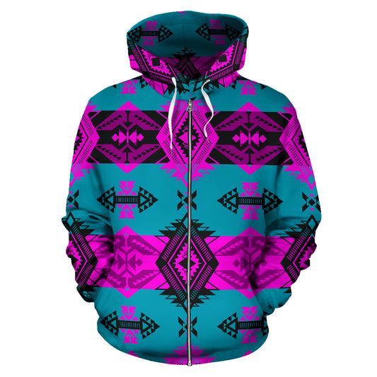 Indiano Rosa  - Felpa  Unisex con Cappuccio e Zip -