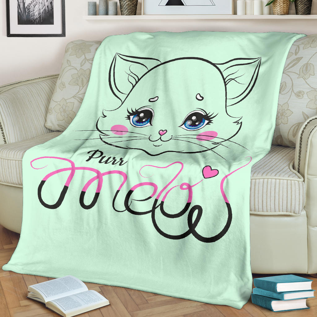 Meow - Coperta in Pile/Verde -