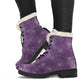Spider Web Faux Fur Lined Purple Boots