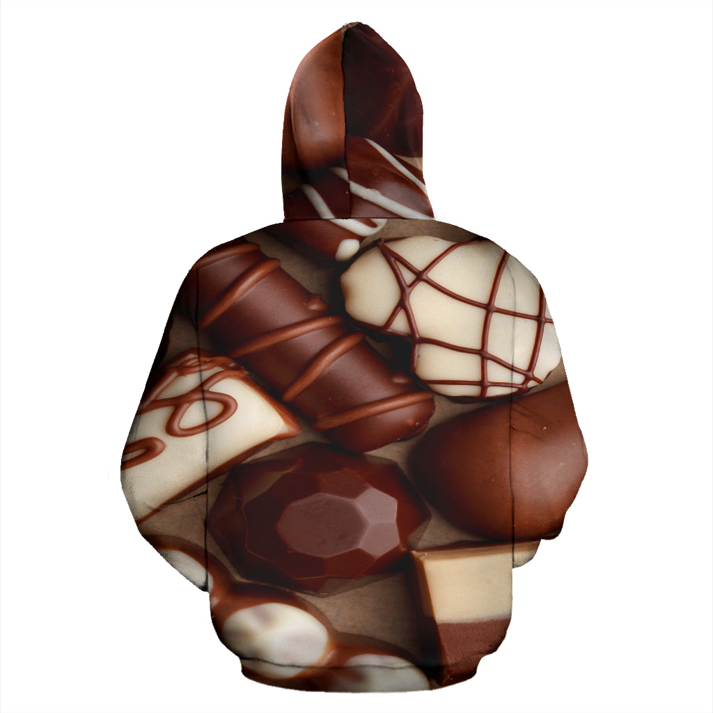 Cioccolata - Felpa  Unisex con Cappuccio e Zip -