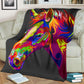 Cavallo Colorato/Nero - Coperta in Pile -