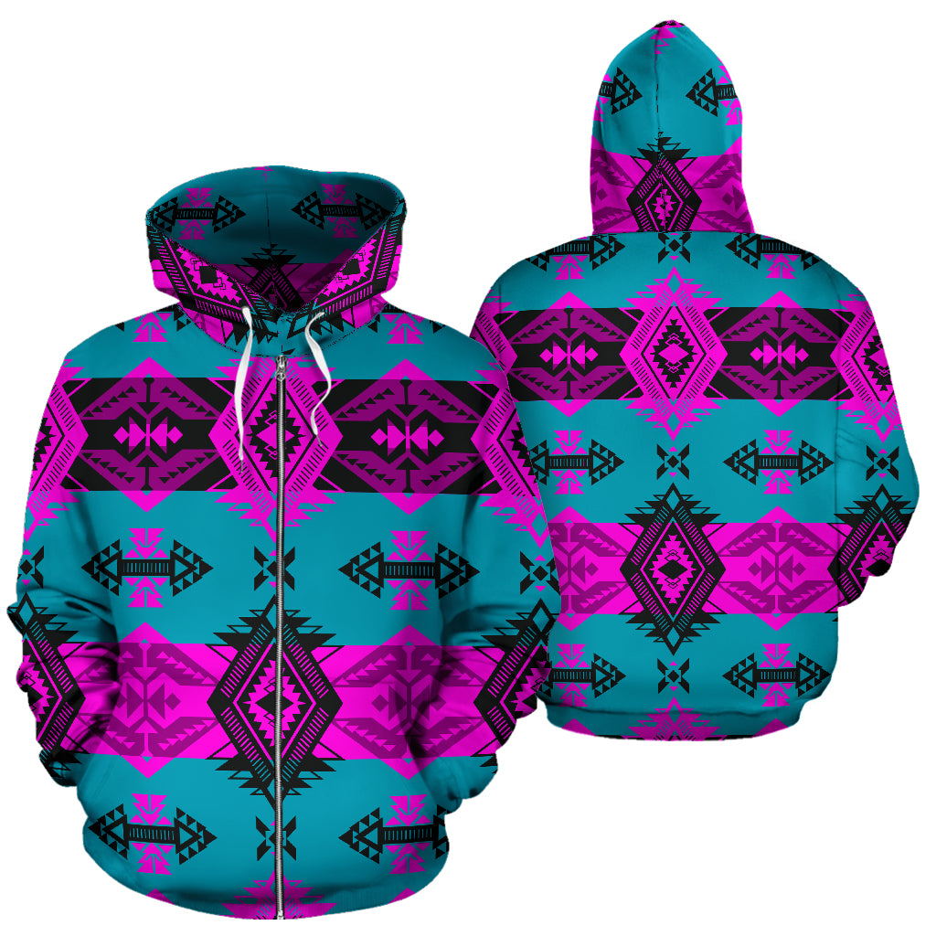 Indiano Rosa  - Felpa  Unisex con Cappuccio e Zip -