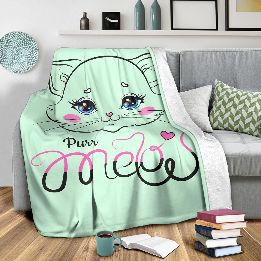 Meow - Coperta in Pile/Verde -