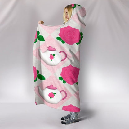 Pretty In Pink Teatime Hooded Blanket