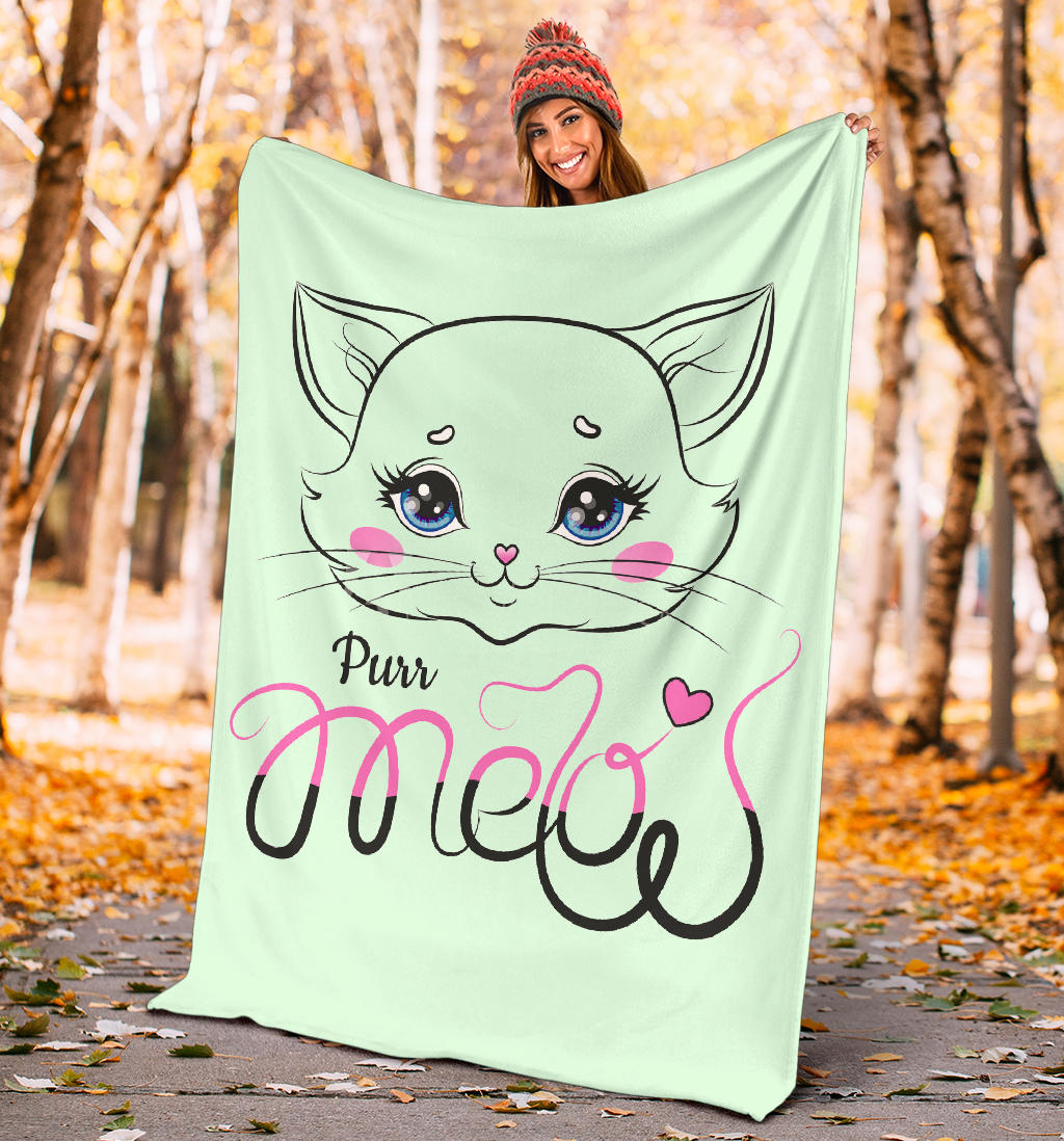 Meow - Coperta in Pile/Verde -
