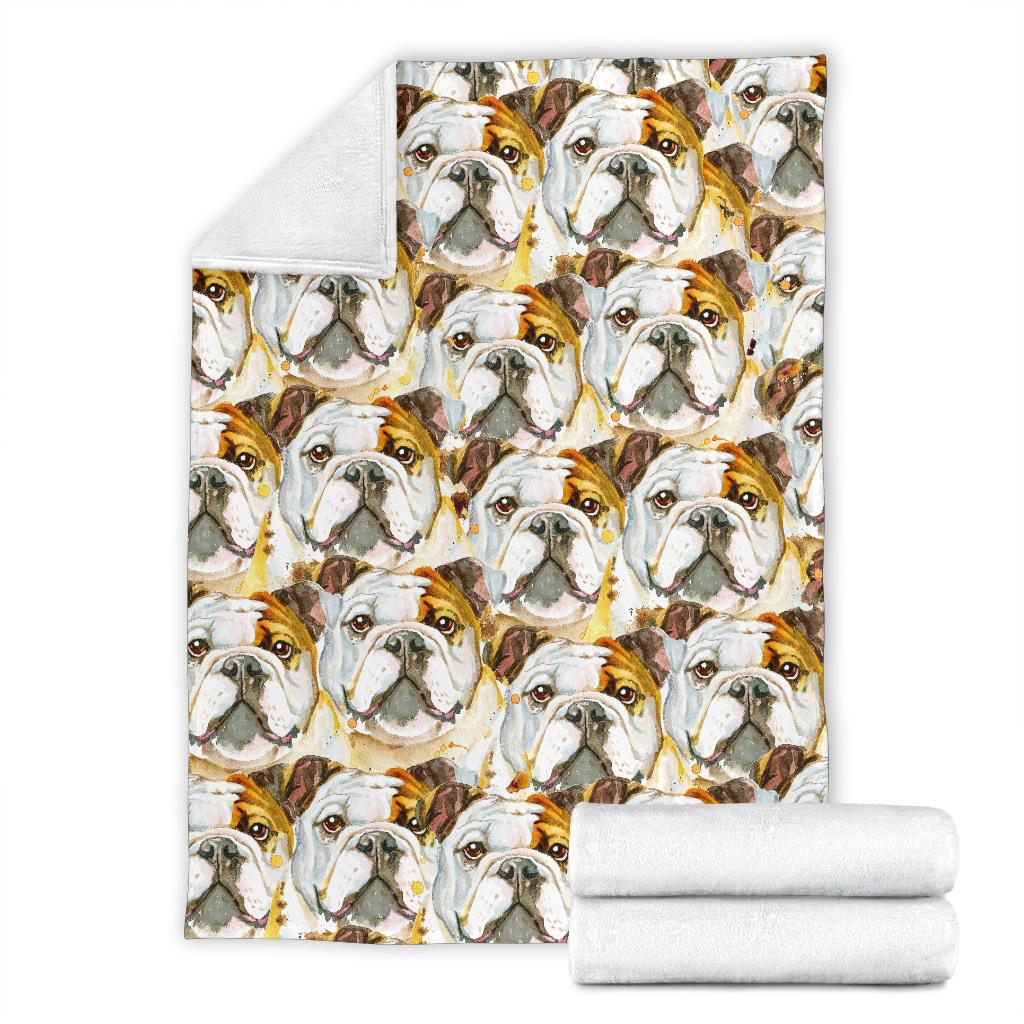 Bulldog ad Acquarello - Coperta in Pile -