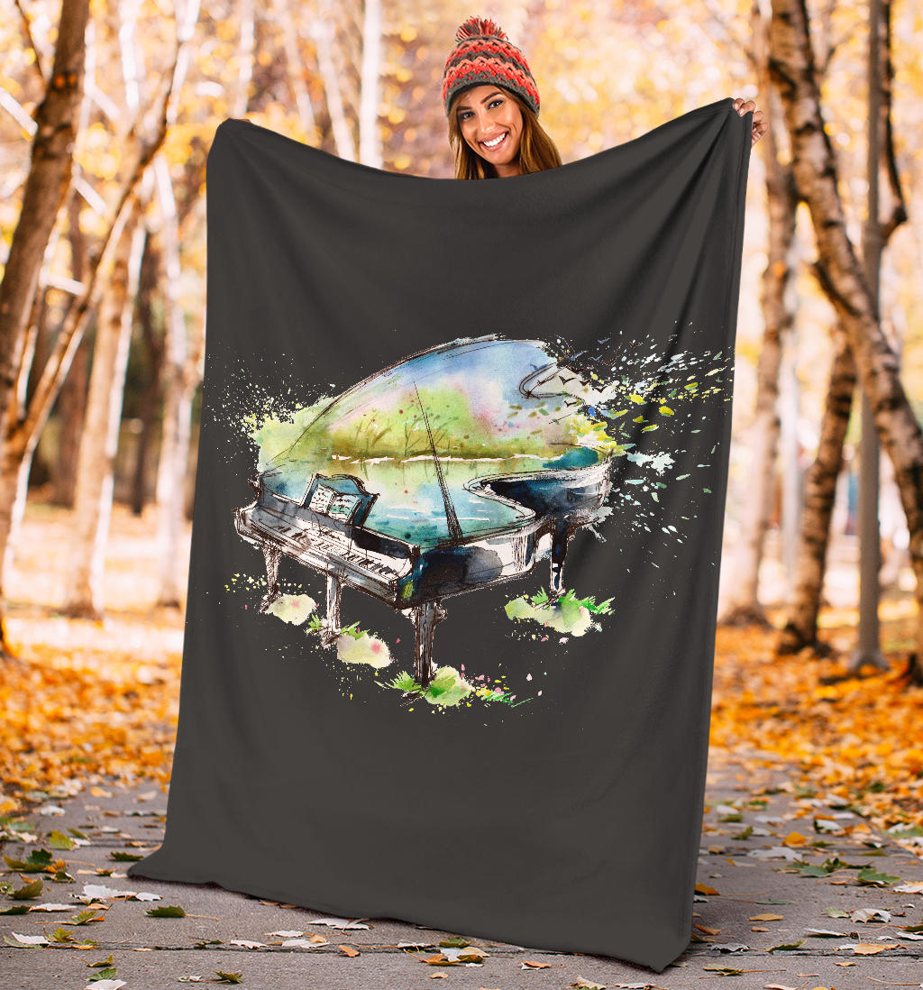 Pianoforte - Coperta in Pile/Nero -