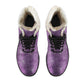 Spider Web Faux Fur Lined Purple Boots