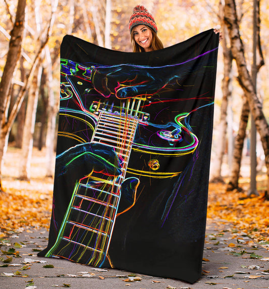 Chitarra e Nero - Coperta in Pile -