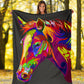 Cavallo Colorato/Nero - Coperta in Pile -