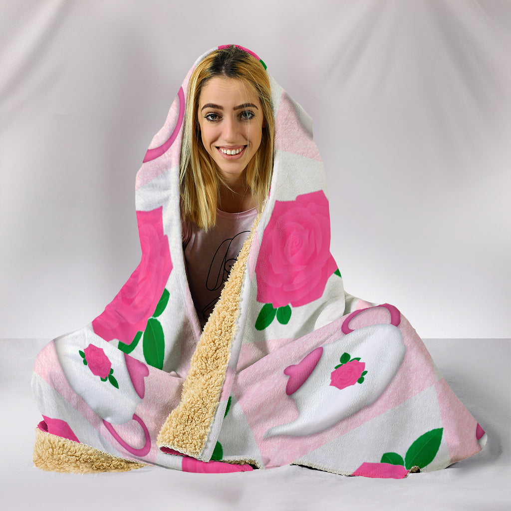 Pretty In Pink Teatime Hooded Blanket