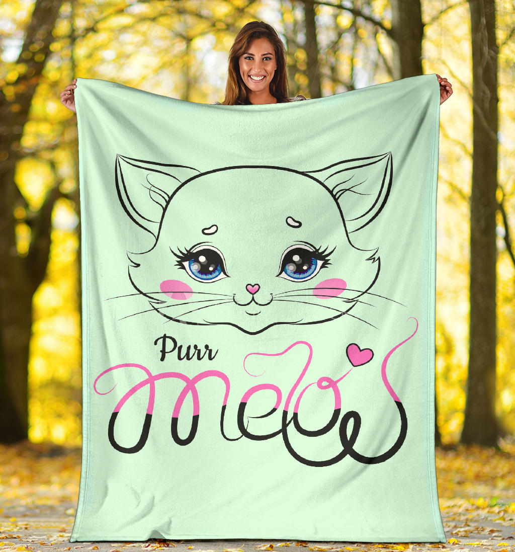 Meow - Coperta in Pile/Verde -
