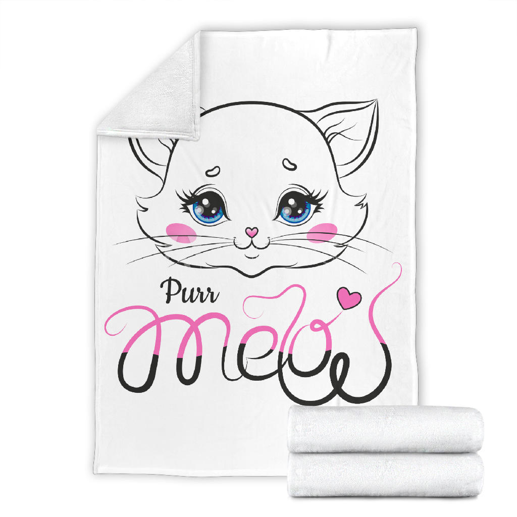 Meow - Coperta in Pile/Bianco -