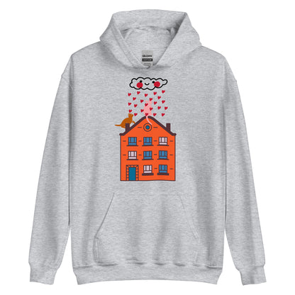 Gatti Innamorati - Felpa Unisex con Cappuccio -