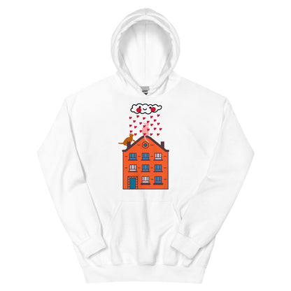 Gatti Innamorati - Felpa Unisex con Cappuccio -