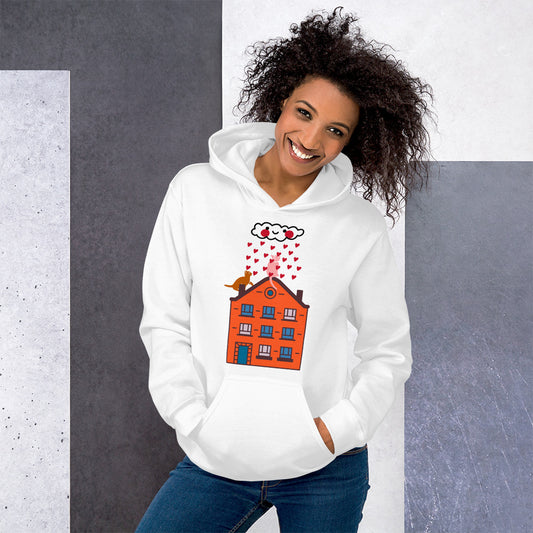 Gatti Innamorati - Felpa Unisex con Cappuccio -