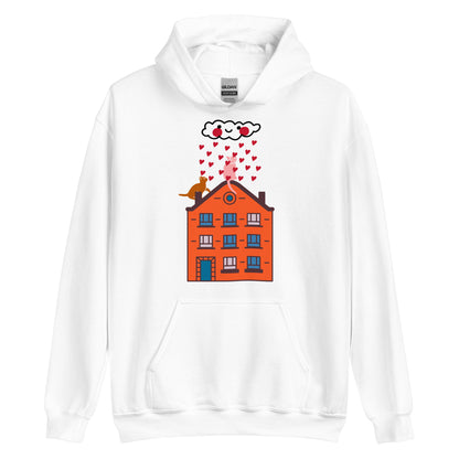 Gatti Innamorati - Felpa Unisex con Cappuccio -
