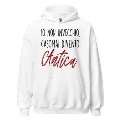 Io non invecchio - Felpa Donna con Cappuccio -