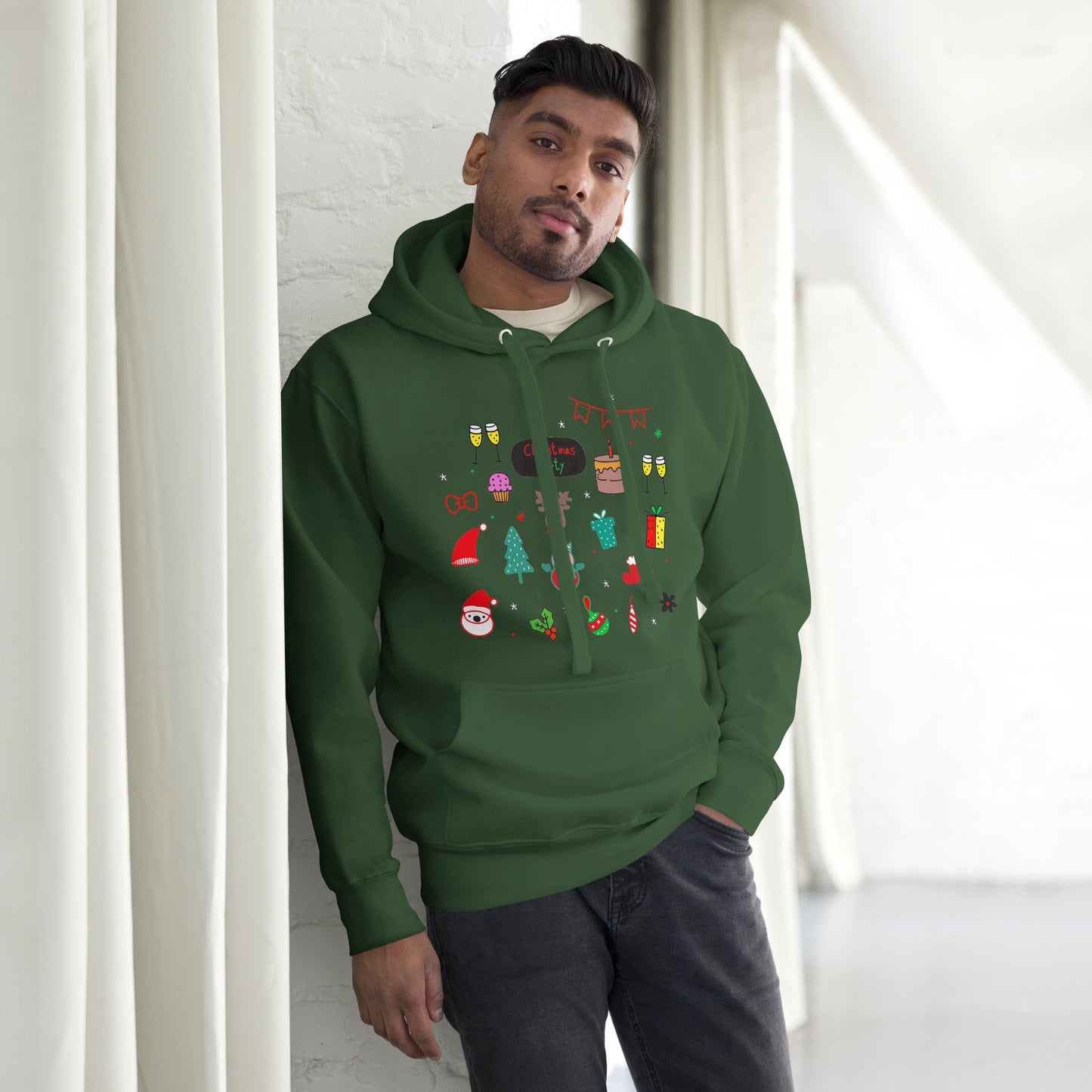 Christmas Party - Felpa Unisex con Cappuccio - 2 Colori -