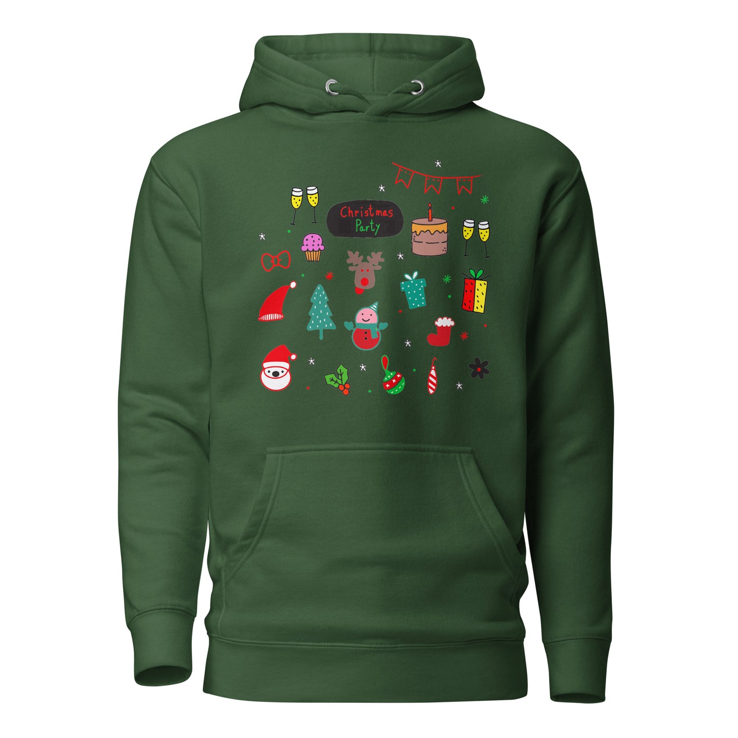 Christmas Party - Felpa Unisex con Cappuccio - 2 Colori -