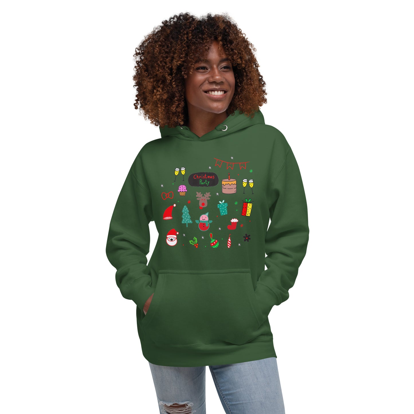 Christmas Party - Felpa Unisex con Cappuccio - 2 Colori -
