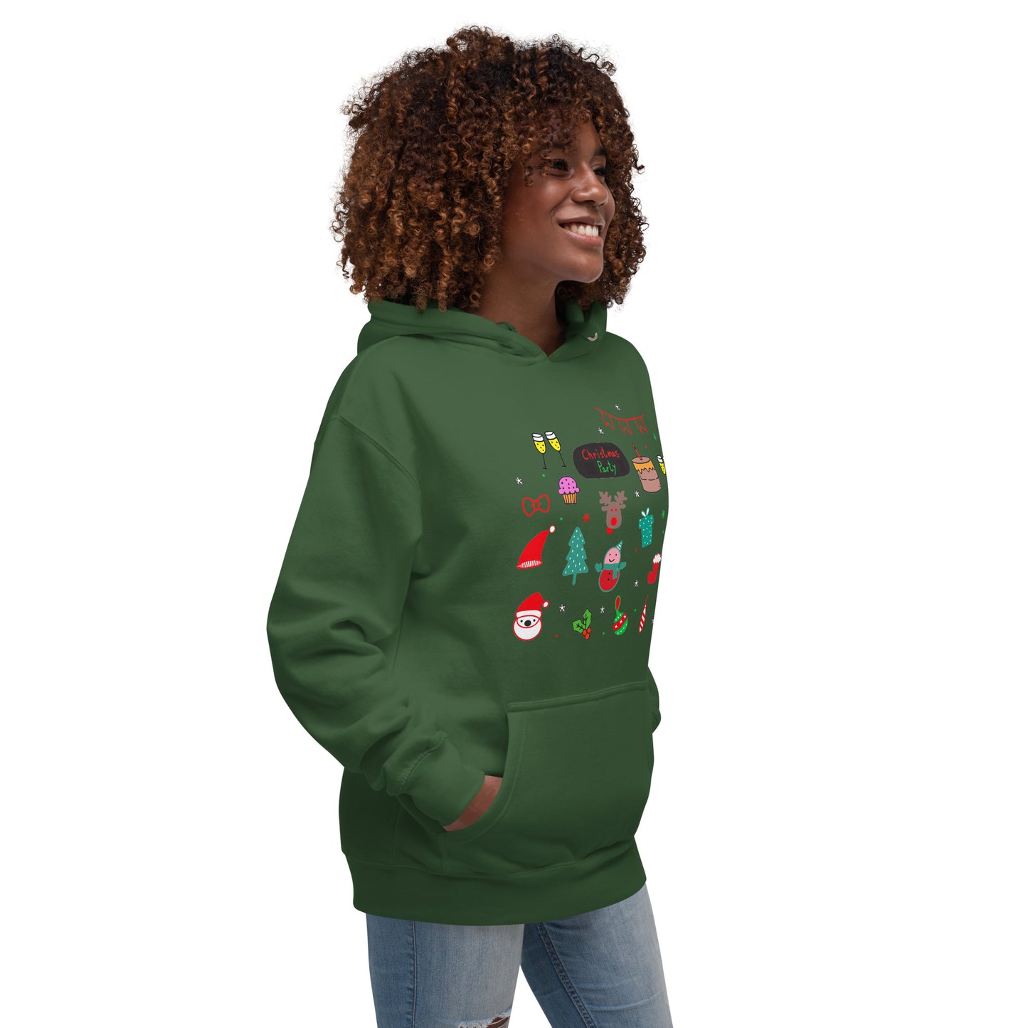 Christmas Party - Felpa Unisex con Cappuccio - 2 Colori -