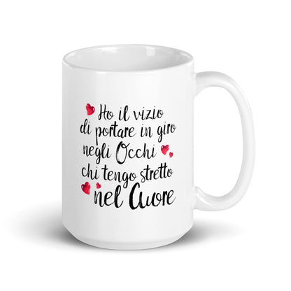 Ho il vizio di portare... - Tazza Bianca in Ceramica